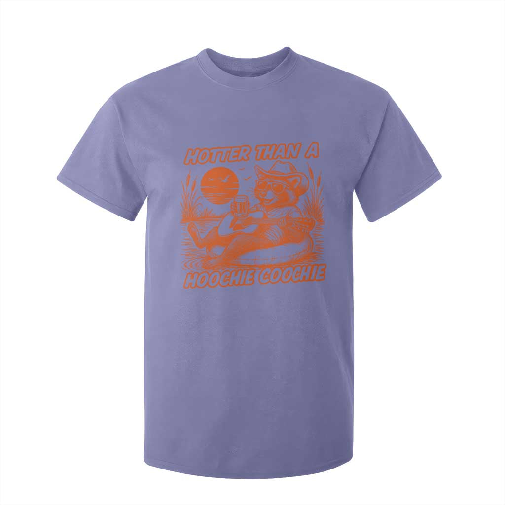 Funny Hotter Than A Hoochie Coochie T Shirt For Kid Summer Racoon Music TS11 Violet Print Your Wear