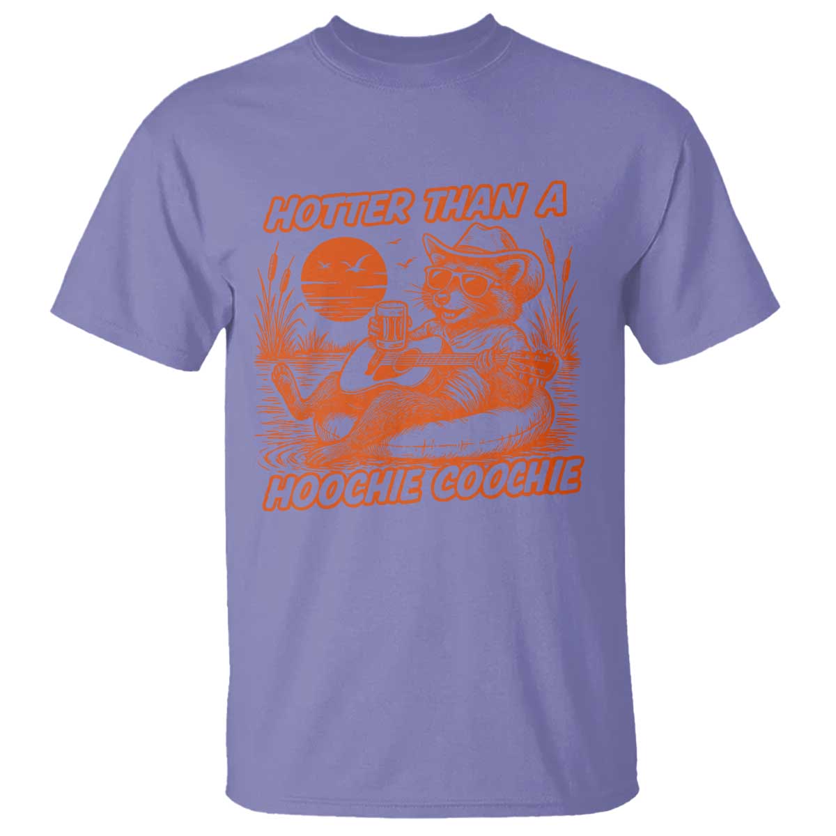 Funny Hotter Than A Hoochie Coochie T Shirt Summer Racoon Music TS11 Violet Print Your Wear