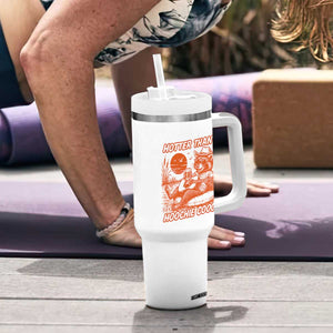 Funny Hotter Than A Hoochie Coochie Tumbler With Handle Summer Racoon Music TS11 Print Your Wear