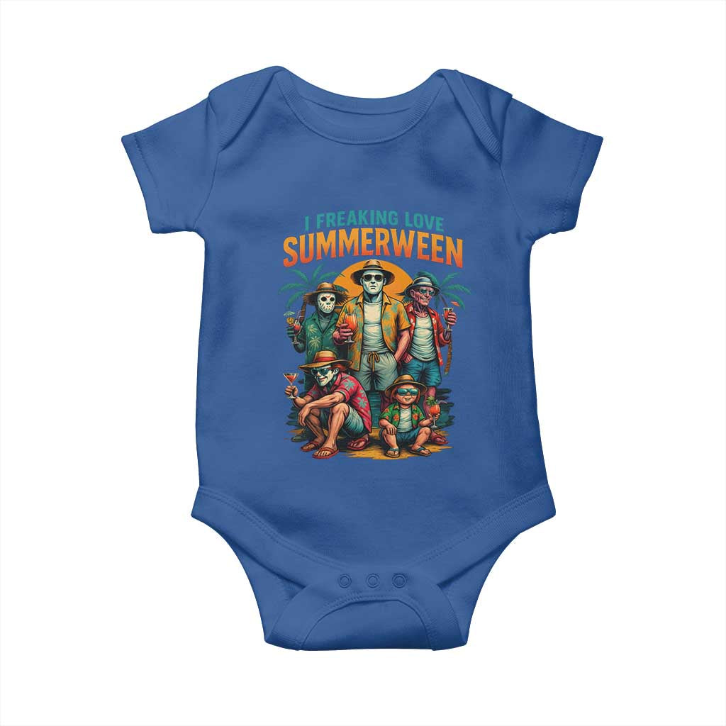 Funny I Freaking Love Summerween Baby Onesie Horror Halloween Summer TS11 Royal Blue Print Your Wear