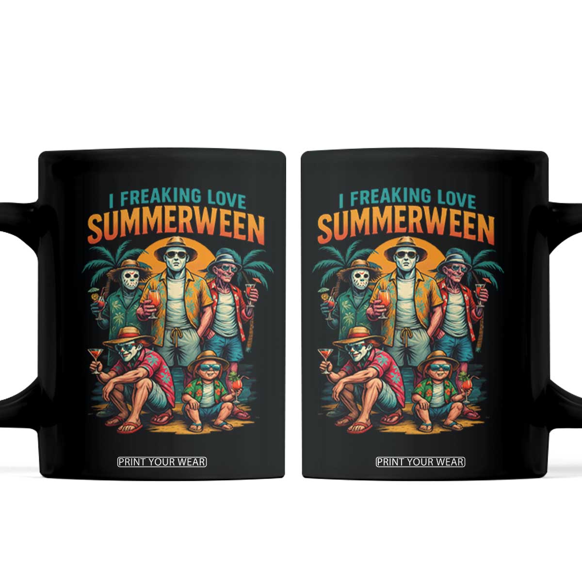 Funny I Freaking Love Summerween Coffee Mug Horror Halloween Summer TS11 Black Print Your Wear