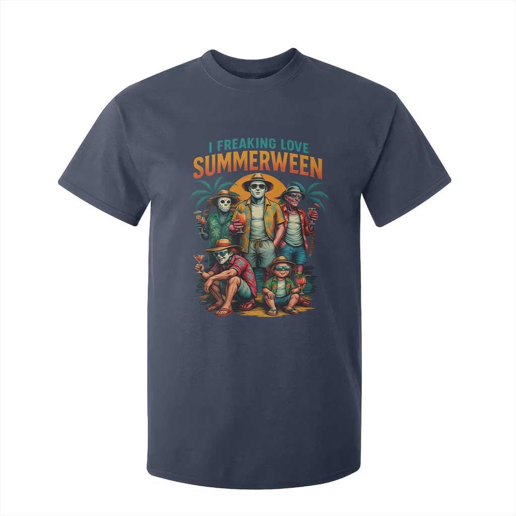 Funny I Freaking Love Summerween T Shirt For Kid Horror Halloween Summer TS11 Navy Print Your Wear