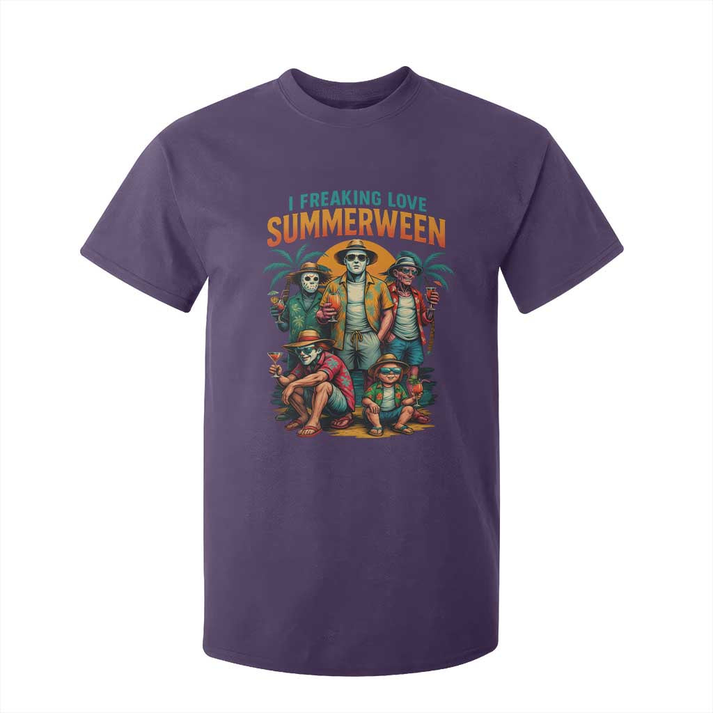 Funny I Freaking Love Summerween T Shirt For Kid Horror Halloween Summer TS11 Purple Print Your Wear