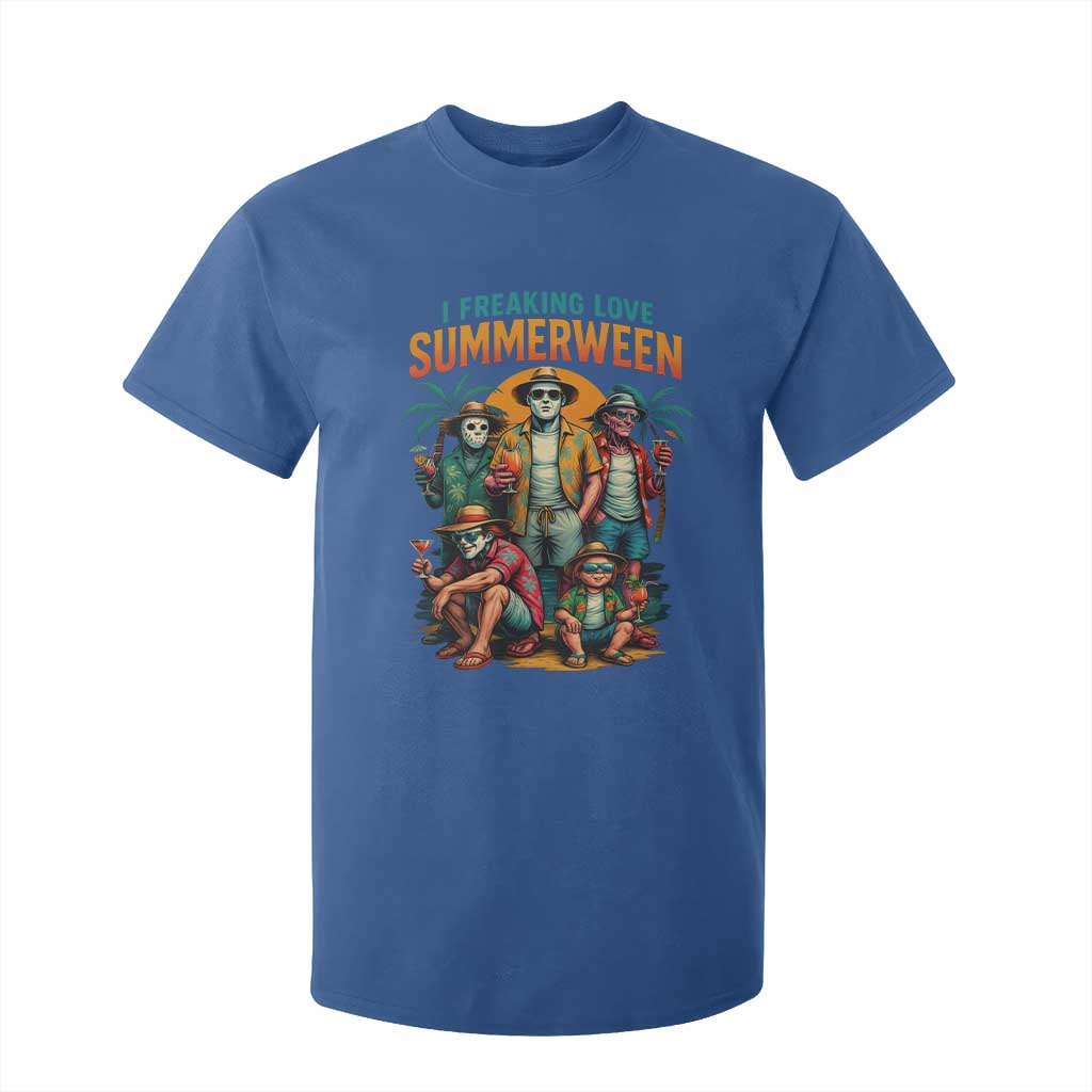 Funny I Freaking Love Summerween T Shirt For Kid Horror Halloween Summer TS11 Royal Blue Print Your Wear
