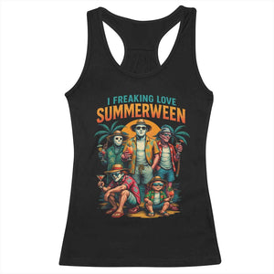Funny I Freaking Love Summerween Racerback Tank Top Horror Halloween Summer TS11 Black Print Your Wear