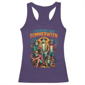 Funny I Freaking Love Summerween Racerback Tank Top Horror Halloween Summer TS11 Purple Print Your Wear