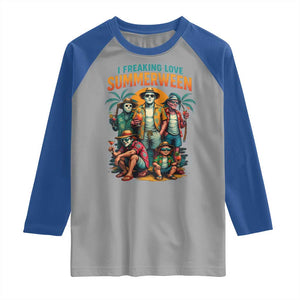 Funny I Freaking Love Summerween Raglan Shirt Horror Halloween Summer TS11 Sport Gray Royal Print Your Wear