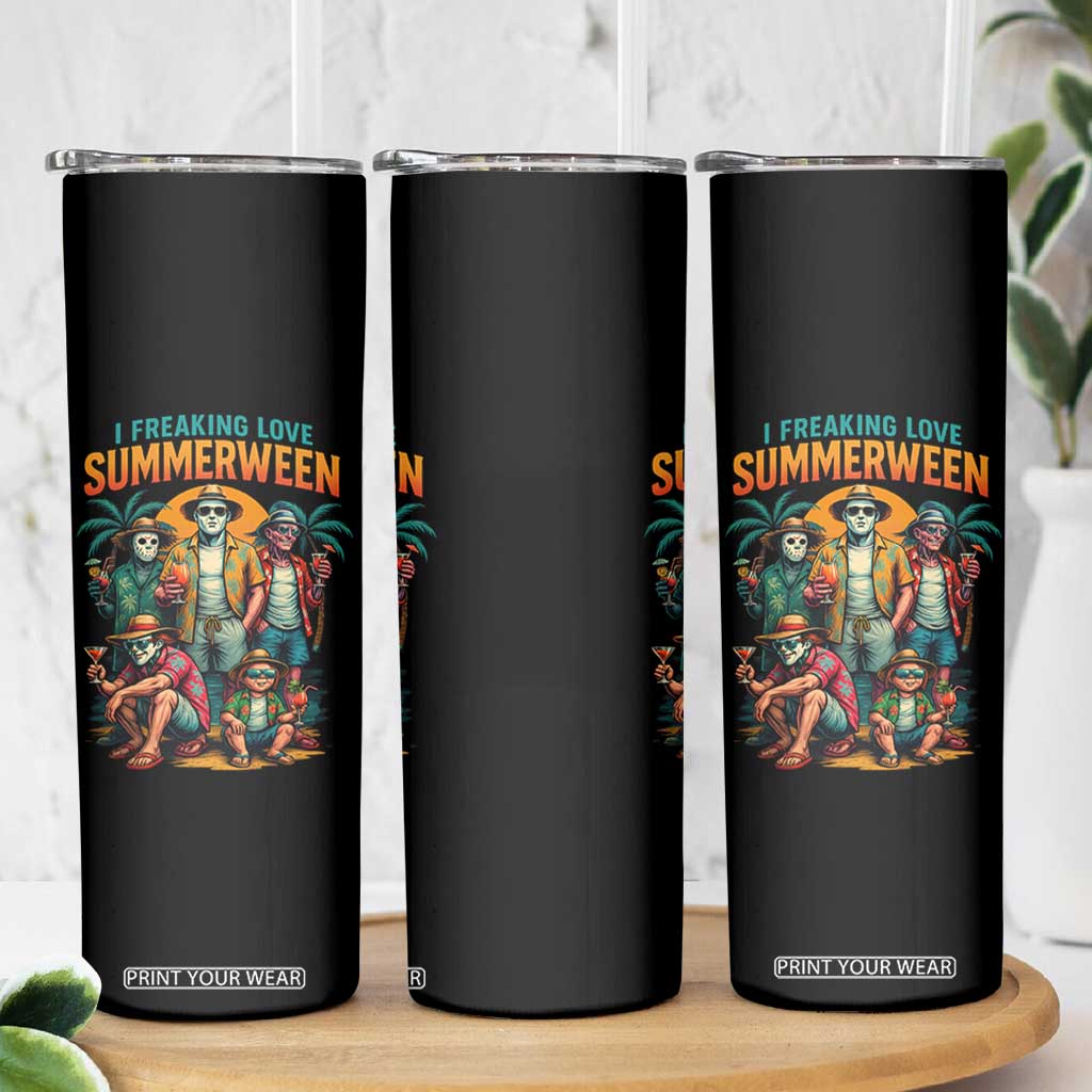 Funny I Freaking Love Summerween Skinny Tumbler Horror Halloween Summer TS11 Print Your Wear