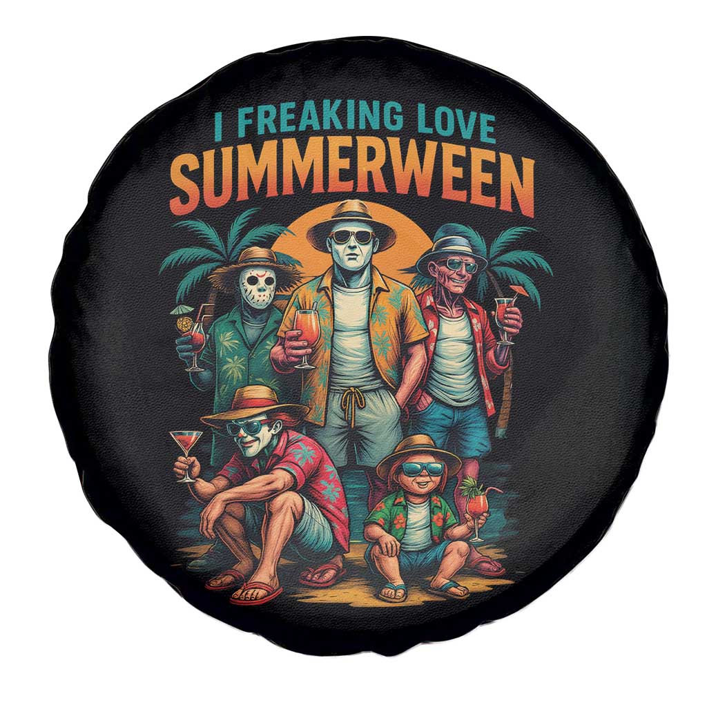 Funny I Freaking Love Summerween Spare Tire Cover Horror Halloween Summer TS11 Print Your Wear