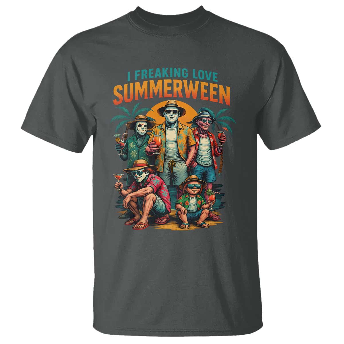 Funny I Freaking Love Summerween T Shirt Horror Halloween Summer TS11 Dark Heather Print Your Wear