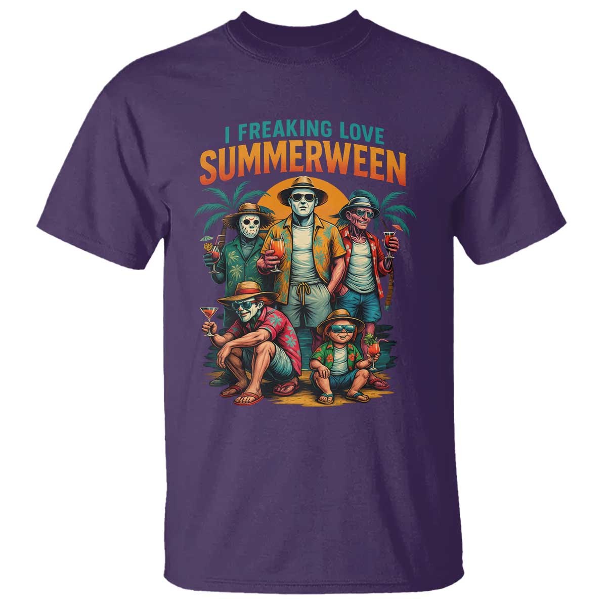 Funny I Freaking Love Summerween T Shirt Horror Halloween Summer TS11 Purple Print Your Wear