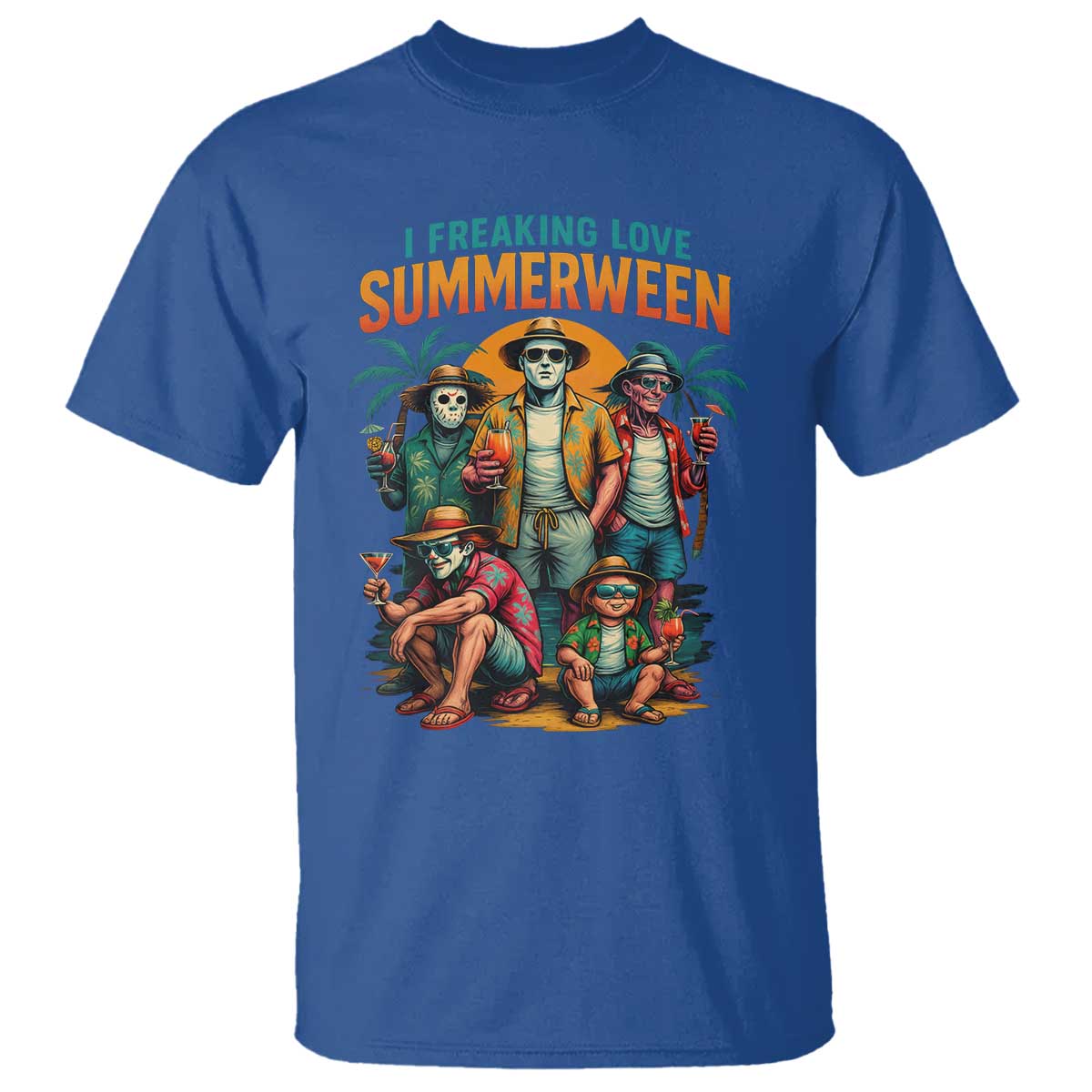 Funny I Freaking Love Summerween T Shirt Horror Halloween Summer TS11 Royal Blue Print Your Wear