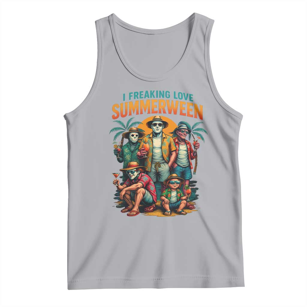 Funny I Freaking Love Summerween Tank Top Horror Halloween Summer TS11 Athletic Heather Print Your Wear