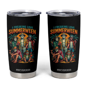 Funny I Freaking Love Summerween Tumbler Cup Horror Halloween Summer TS11 Black Print Your Wear