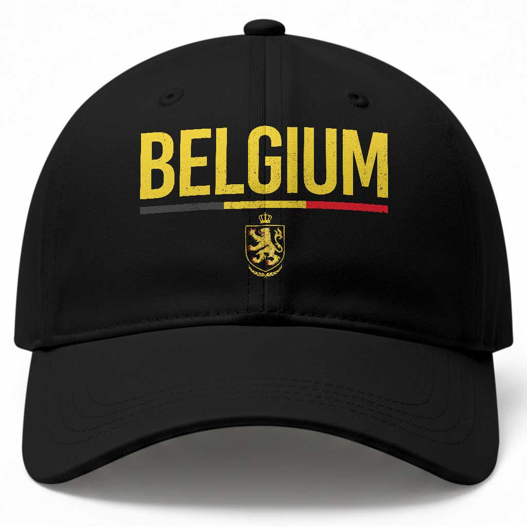 Belgium Belgian Flag Baseball Cap Belgian Lion Coat of Arms Belgie Souvenir TS11 Print Your Wear