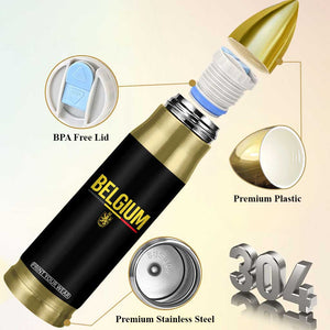 Belgium Belgian Flag Bullet Tumbler Belgian Lion Coat of Arms Belgie Souvenir TS11 Print Your Wear
