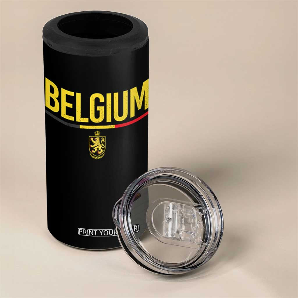 Belgium Belgian Flag 4 in 1 Can Cooler Tumbler Belgian Lion Coat of Arms Belgie Souvenir TS11 Print Your Wear