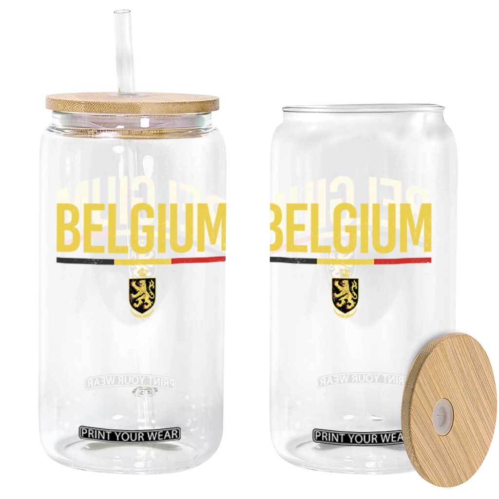 Belgium Belgian Flag Glass Can Belgian Lion Coat of Arms Belgie Souvenir TS11 Print Your Wear