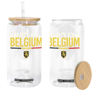 Belgium Belgian Flag Glass Can Belgian Lion Coat of Arms Belgie Souvenir TS11 Print Your Wear