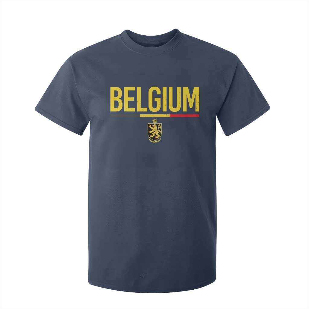 Belgium Belgian Flag T Shirt For Kid Belgian Lion Coat of Arms Belgie Souvenir TS11 Navy Print Your Wear