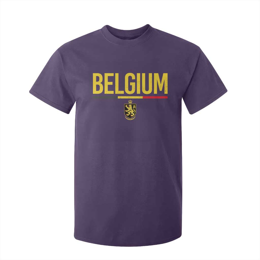 Belgium Belgian Flag T Shirt For Kid Belgian Lion Coat of Arms Belgie Souvenir TS11 Purple Print Your Wear