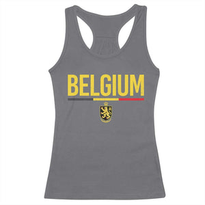 Belgium Belgian Flag Racerback Tank Top Belgian Lion Coat of Arms Belgie Souvenir TS11 Charcoal Print Your Wear