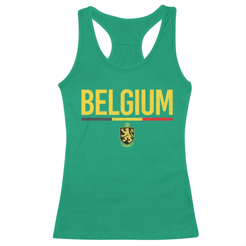 Belgium Belgian Flag Racerback Tank Top Belgian Lion Coat of Arms Belgie Souvenir TS11 Irish Green Print Your Wear