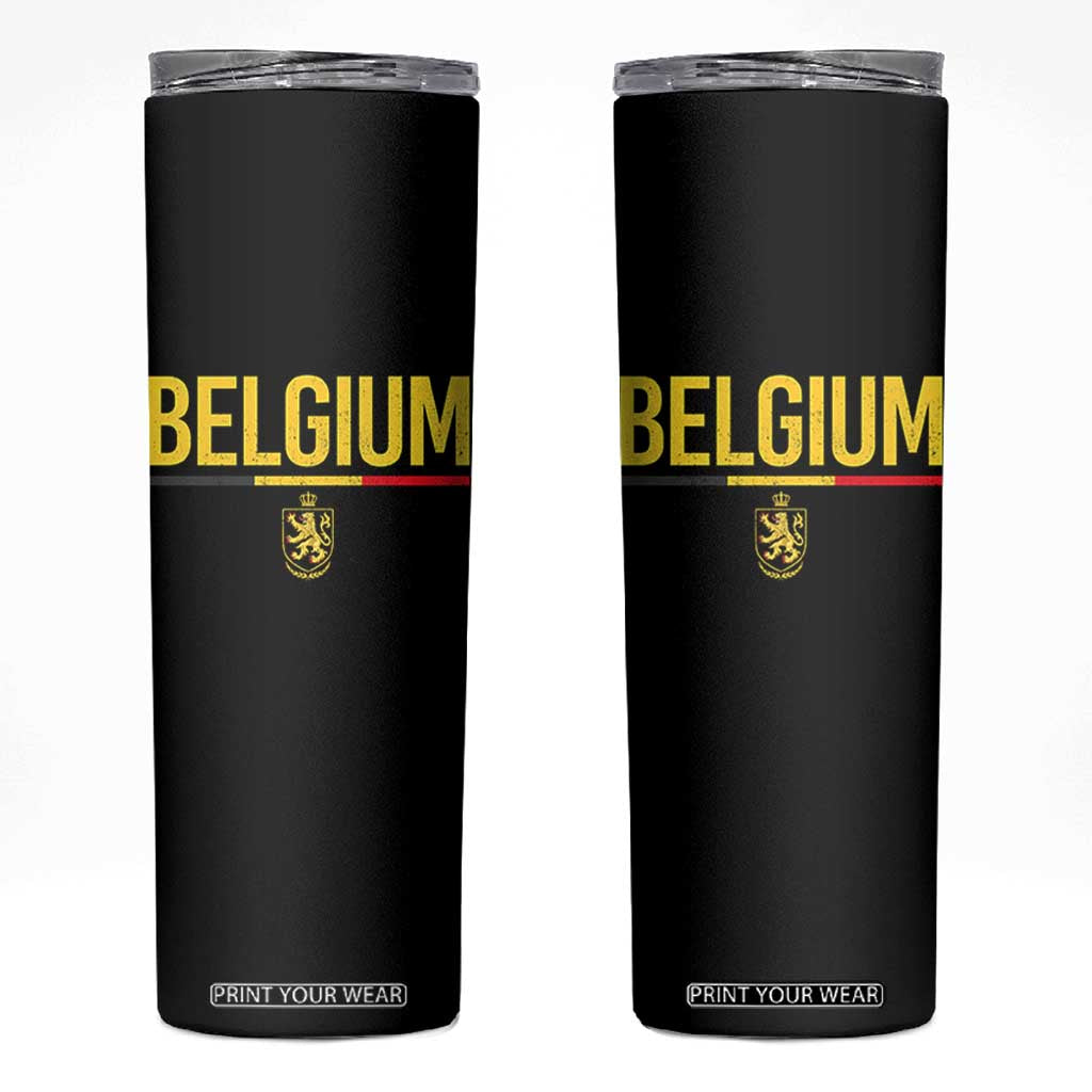 Belgium Belgian Flag Skinny Tumbler Belgian Lion Coat of Arms Belgie Souvenir TS11 Black Print Your Wear