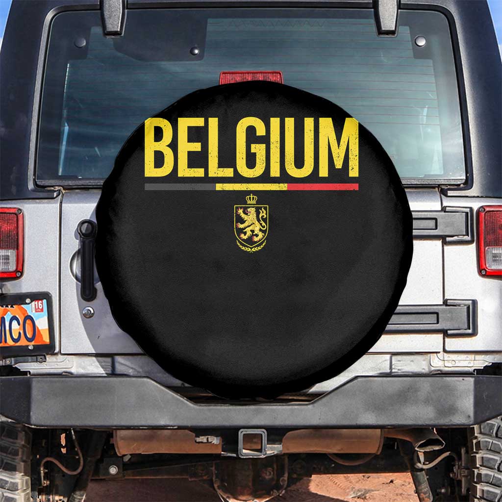 Belgium Belgian Flag Spare Tire Cover Belgian Lion Coat of Arms Belgie Souvenir TS11 No hole Black Print Your Wear
