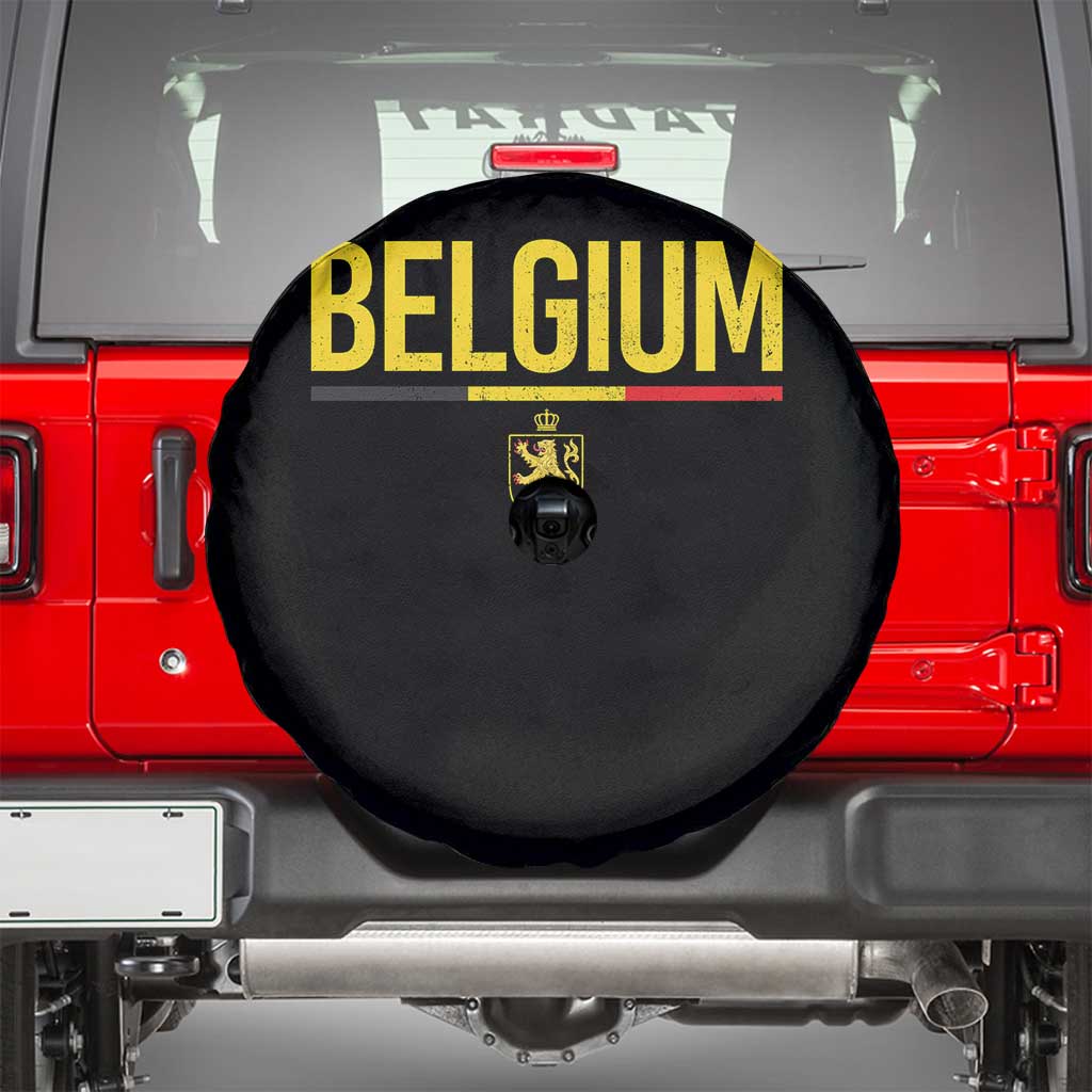Belgium Belgian Flag Spare Tire Cover Belgian Lion Coat of Arms Belgie Souvenir TS11 Black Print Your Wear