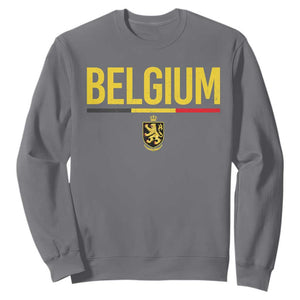 Belgium Belgian Flag Sweatshirt Belgian Lion Coat of Arms Belgie Souvenir TS11 Charcoal Print Your Wear