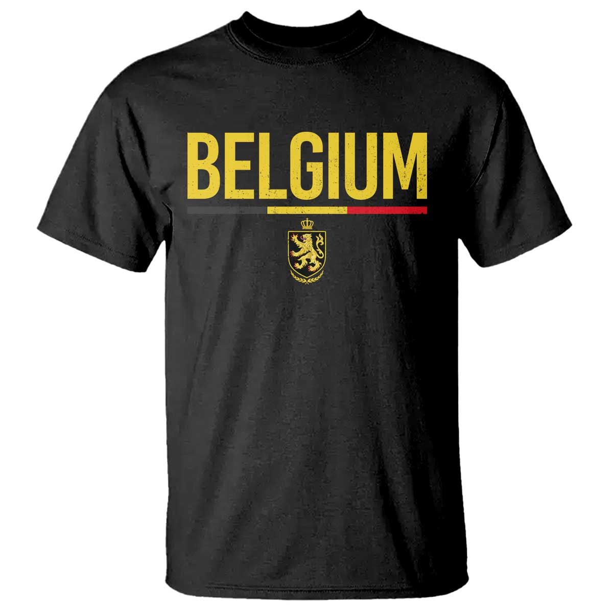 Belgium Belgian Flag T Shirt Belgian Lion Coat of Arms Belgie Souvenir TS11 Black Print Your Wear