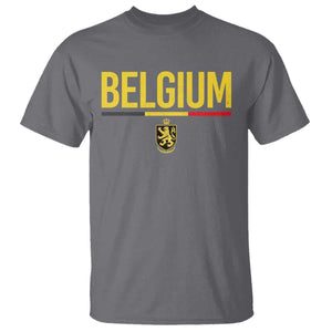 Belgium Belgian Flag T Shirt Belgian Lion Coat of Arms Belgie Souvenir TS11 Charcoal Print Your Wear