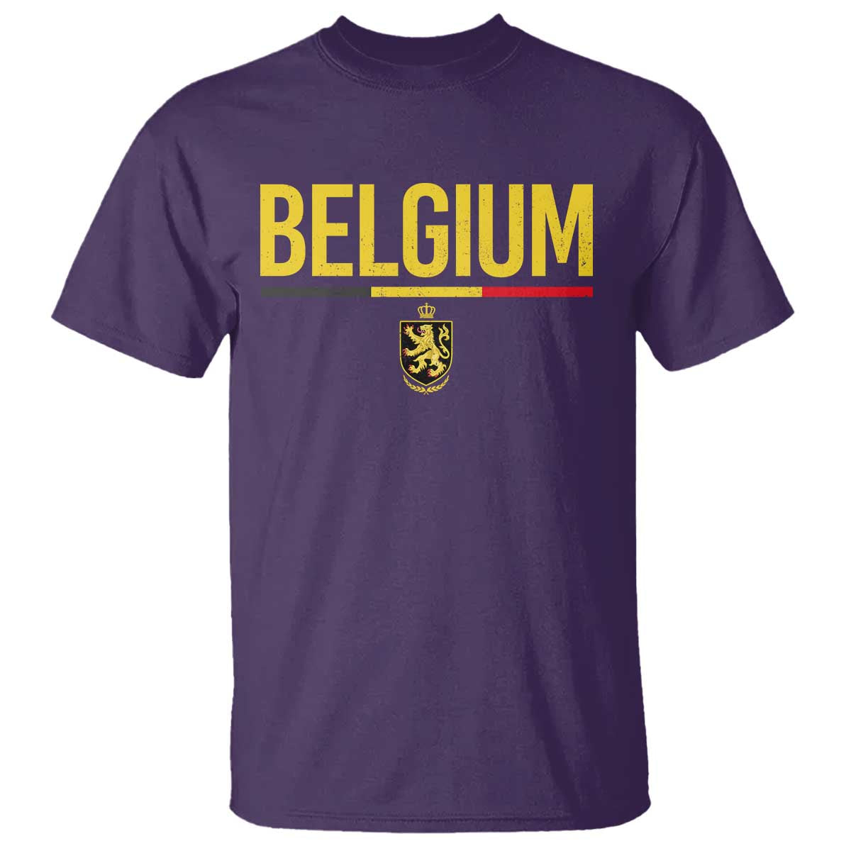 Belgium Belgian Flag T Shirt Belgian Lion Coat of Arms Belgie Souvenir TS11 Purple Print Your Wear