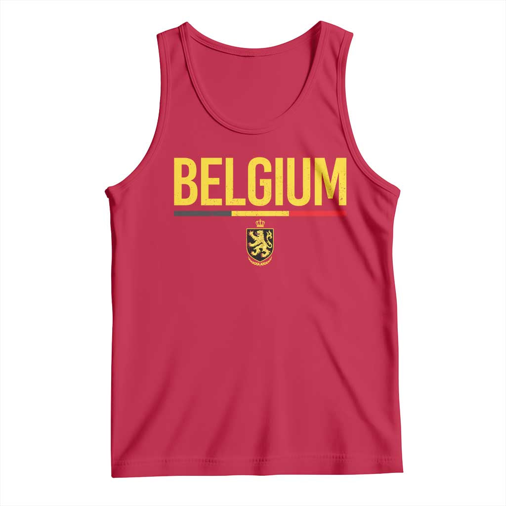 Belgium Belgian Flag Tank Top Belgian Lion Coat of Arms Belgie Souvenir TS11 Red Print Your Wear