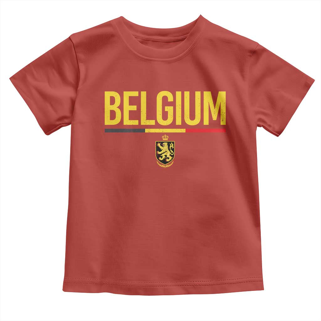 Belgium Belgian Flag Toddler T Shirt Belgian Lion Coat of Arms Belgie Souvenir TS11 Red Print Your Wear