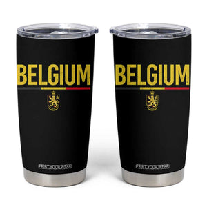 Belgium Belgian Flag Tumbler Cup Belgian Lion Coat of Arms Belgie Souvenir TS11 Black Print Your Wear