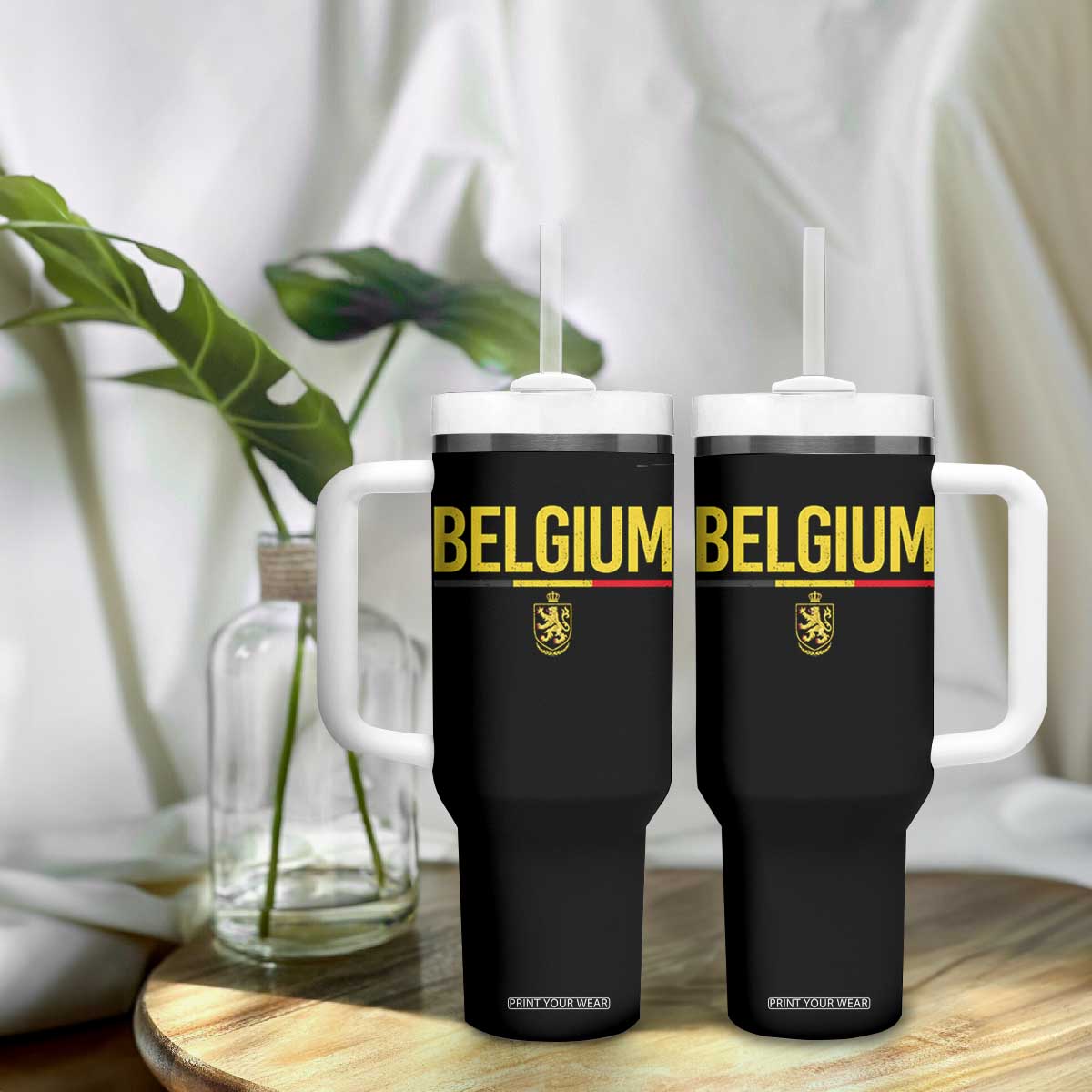 Belgium Belgian Flag Tumbler With Handle Belgian Lion Coat of Arms Belgie Souvenir TS11 Print Your Wear