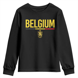 Belgium Belgian Flag Youth Sweatshirt Belgian Lion Coat of Arms Belgie Souvenir TS11 Black Print Your Wear