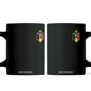 Belgium Football Crest Coffee Mug Vintage Belgian Lion Crown Belgian Heritage TS11 Black Print Your Wear