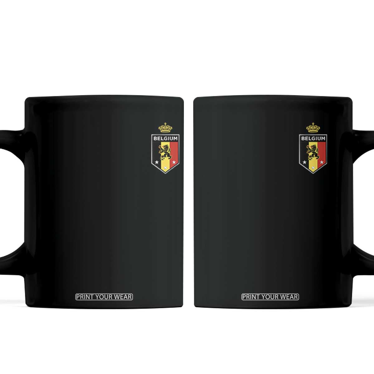 Belgium Football Crest Coffee Mug Vintage Belgian Lion Crown Belgian Heritage TS11 Black Print Your Wear