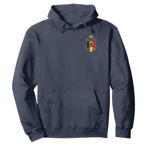 Belgium Football Crest Hoodie Vintage Belgian Lion Crown Belgian Heritage TS11 Navy Print Your Wear