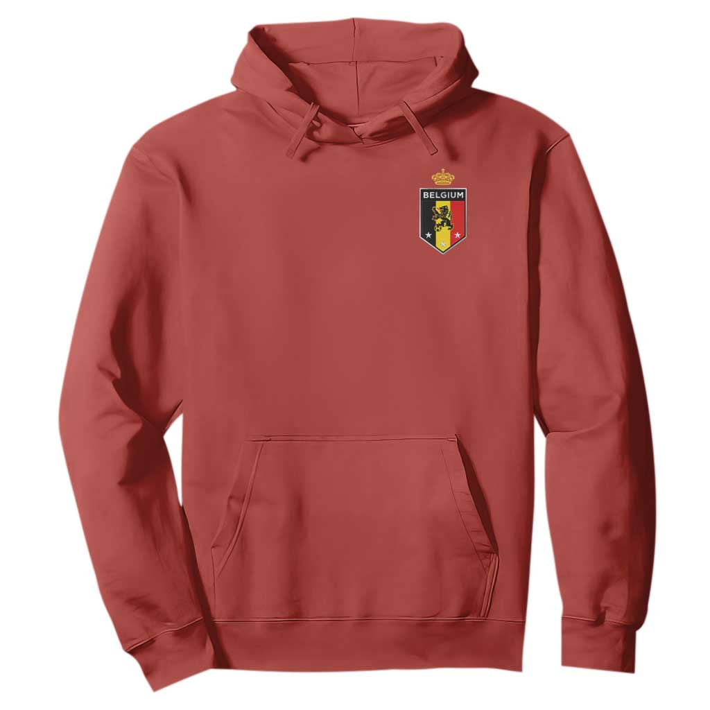 Belgium Football Crest Hoodie Vintage Belgian Lion Crown Belgian Heritage TS11 Red Print Your Wear