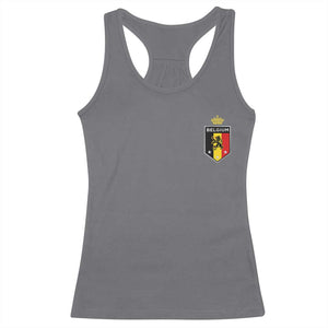 Belgium Football Crest Racerback Tank Top Vintage Belgian Lion Crown Belgian Heritage TS11 Charcoal Print Your Wear