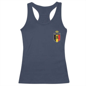 Belgium Football Crest Racerback Tank Top Vintage Belgian Lion Crown Belgian Heritage TS11 Navy Print Your Wear