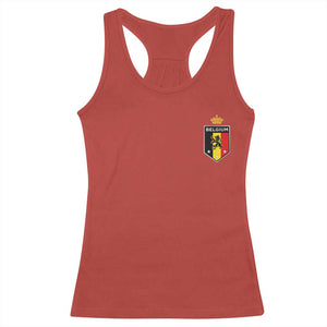 Belgium Football Crest Racerback Tank Top Vintage Belgian Lion Crown Belgian Heritage TS11 Red Print Your Wear
