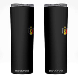 Belgium Football Crest Skinny Tumbler Vintage Belgian Lion Crown Belgian Heritage TS11 Black Print Your Wear