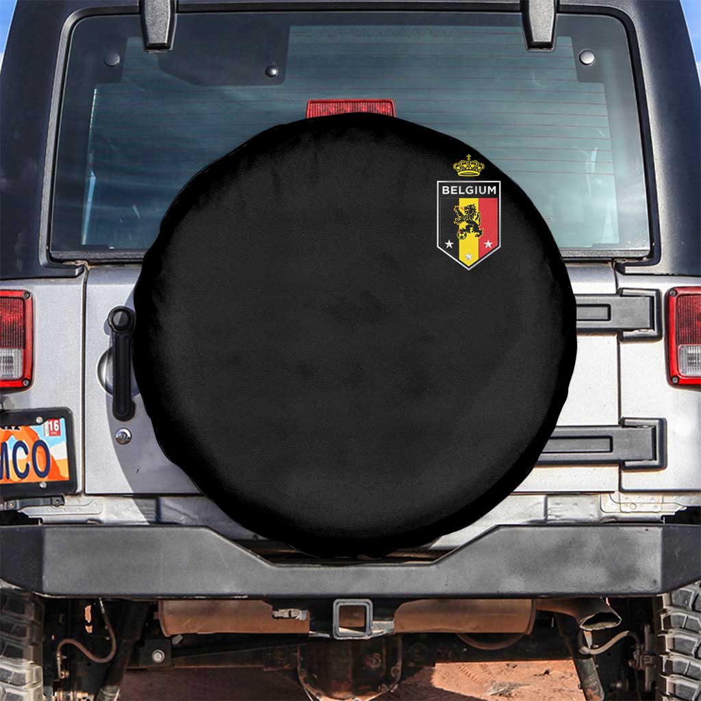 Belgium Football Crest Spare Tire Cover Vintage Belgian Lion Crown Belgian Heritage TS11 No hole Black Print Your Wear