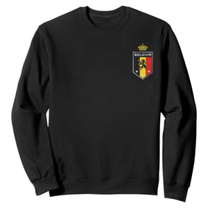 Belgium Football Crest Sweatshirt Vintage Belgian Lion Crown Belgian Heritage TS11 Black Print Your Wear