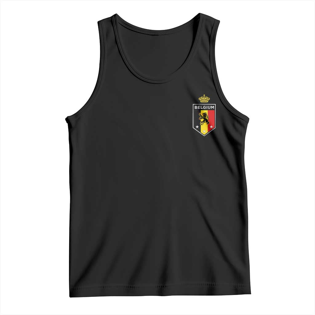 Belgium Football Crest Tank Top Vintage Belgian Lion Crown Belgian Heritage TS11 Black Print Your Wear